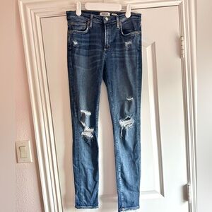 Agolde Distressed Women's Skinny Jeans - Dark Blue